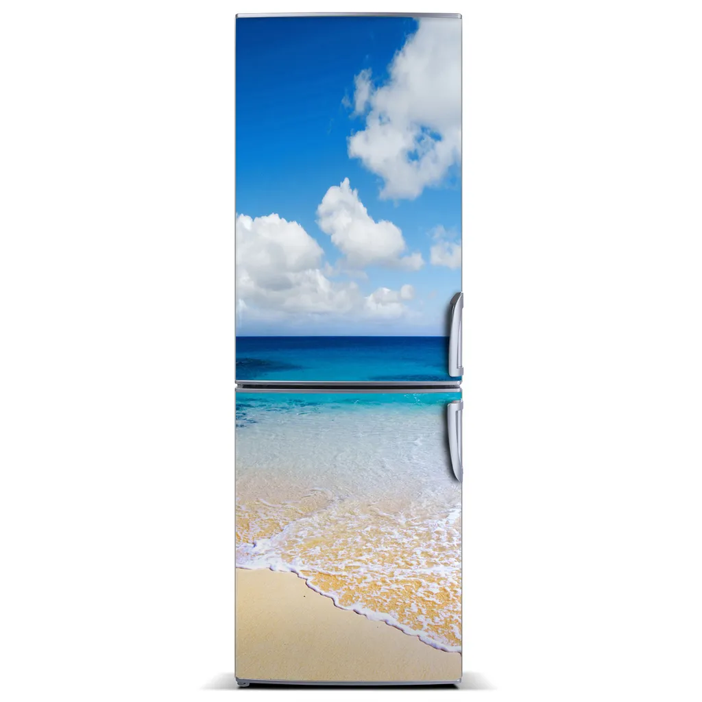 Tulup Kühlschrankdekoration - Magnetmatte - 70 cm x 190 cm - Magnet auf dem Kühlschrank - Tropischer Strand